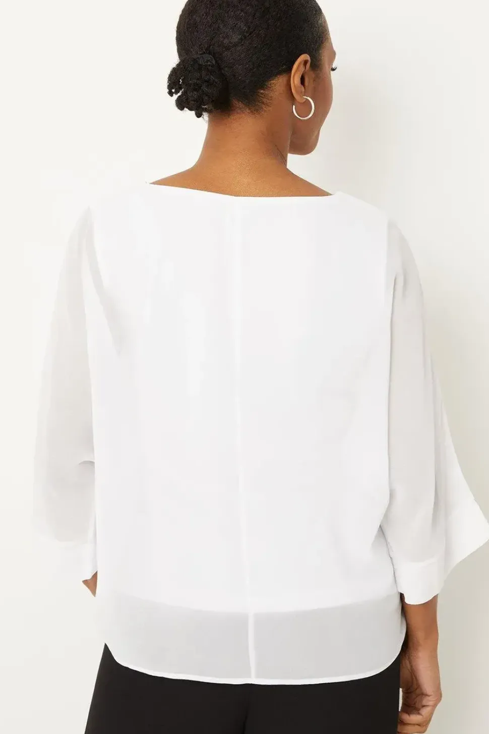 Ivory V Neck Overlayer Top