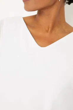 Ivory V Neck Overlayer Top