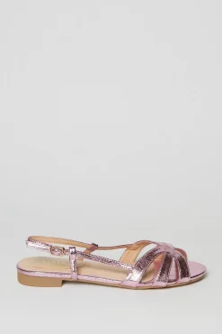 Ivy Cross Strap Slingback Flat Sandals