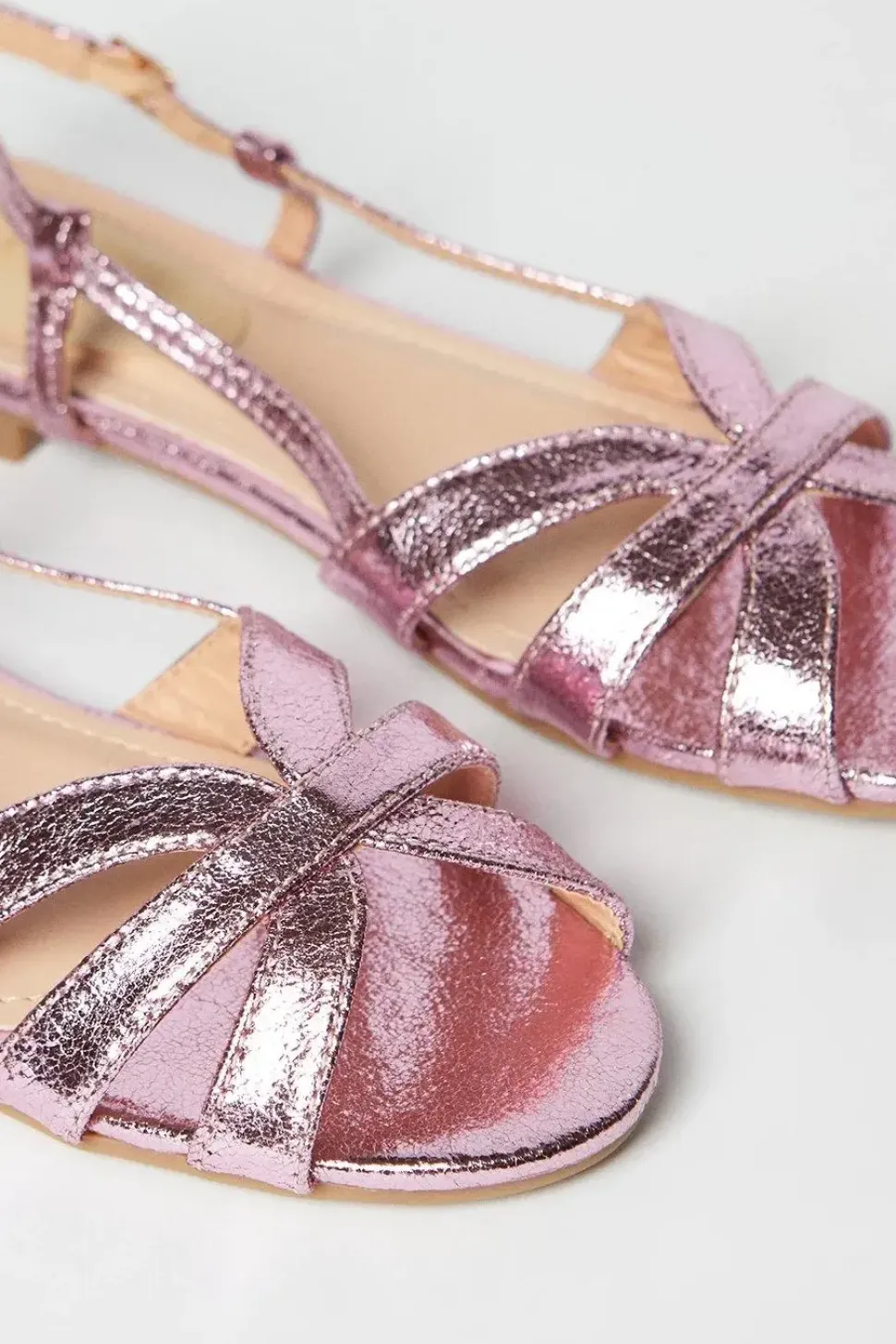 Ivy Cross Strap Slingback Flat Sandals
