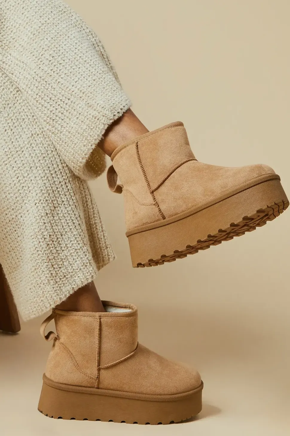 Izzy Suedette Cosy Chunky Flatform Ankle Boots