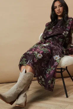 Jaala Leather Stitch Detail Western Calf Boots
