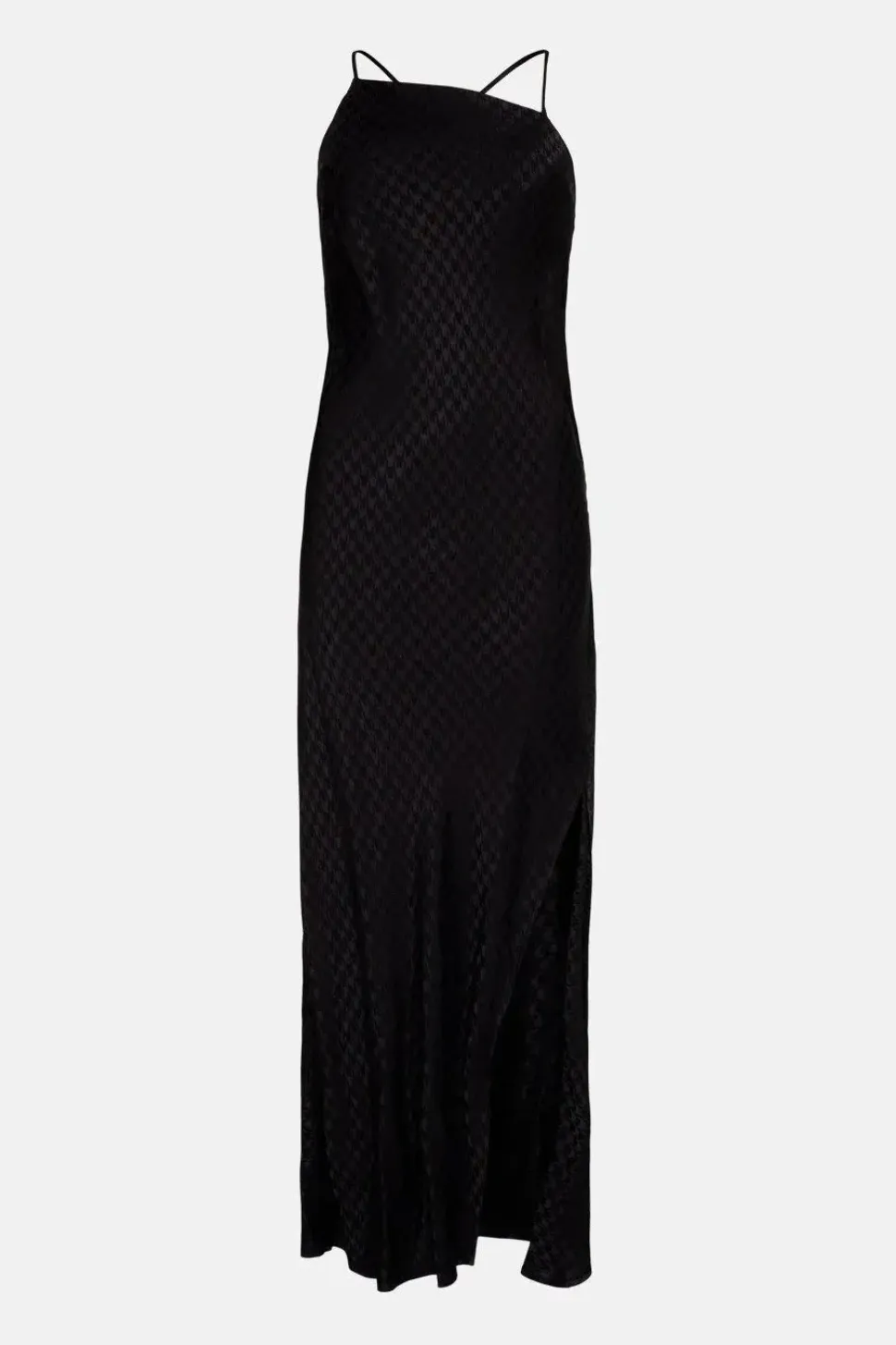 Jacquard Asymmetric Midi Slip Dress