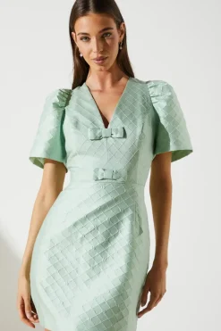 Jacquard Bow Mini Dress