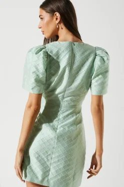 Jacquard Bow Mini Dress