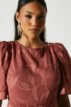 Jacquard Burnout Midi Dress