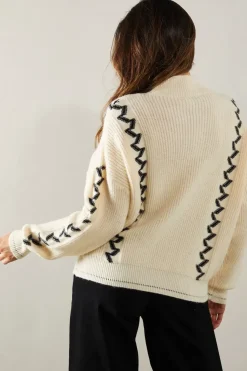 Jacquard Design High Neck Jumper