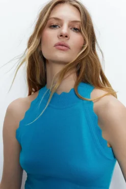 Jacquard Halter Neck Knitted Top