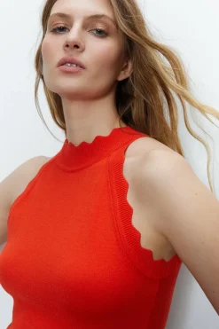 Jacquard Halter Neck Knitted Top