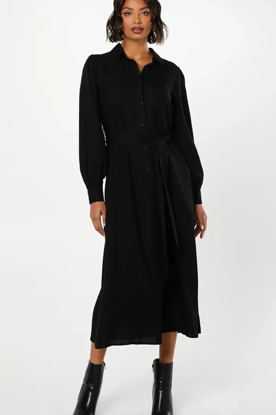 Jacquard Midi Shirt Dress