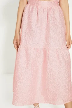 Jacquard Tiered Midi Skirt