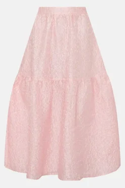 Jacquard Tiered Midi Skirt