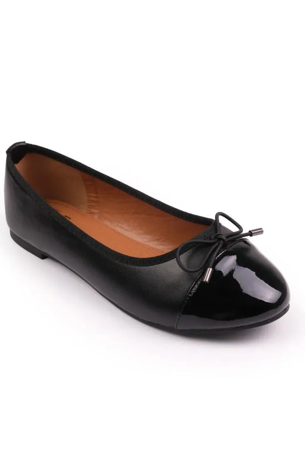 Janice' Ballerina Flats With Front Bow Detail