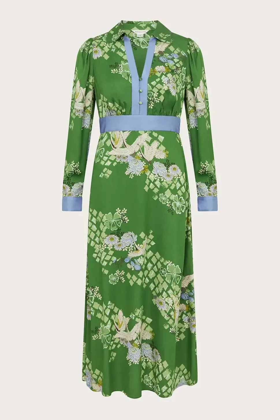 Jennifer Long Sleeve Floral Print Midi Dress