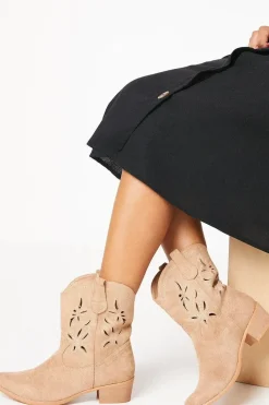 Jerri Cutout Detail Western Cowboy Boots