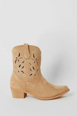 Jerri Cutout Detail Western Cowboy Boots