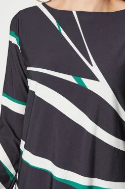 Jersey Border Print Shift Dress