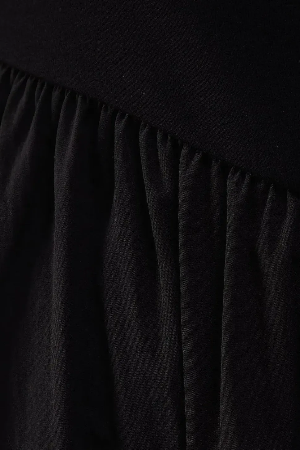 Jersey Taffeta Mix Drop Waist Midi Dress