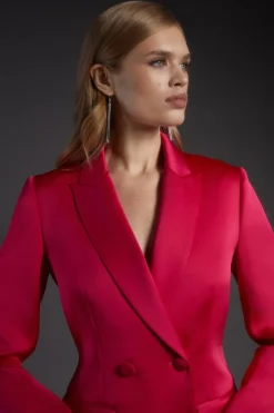 Julie Kuyath Premium Satin Double Breasted Blazer