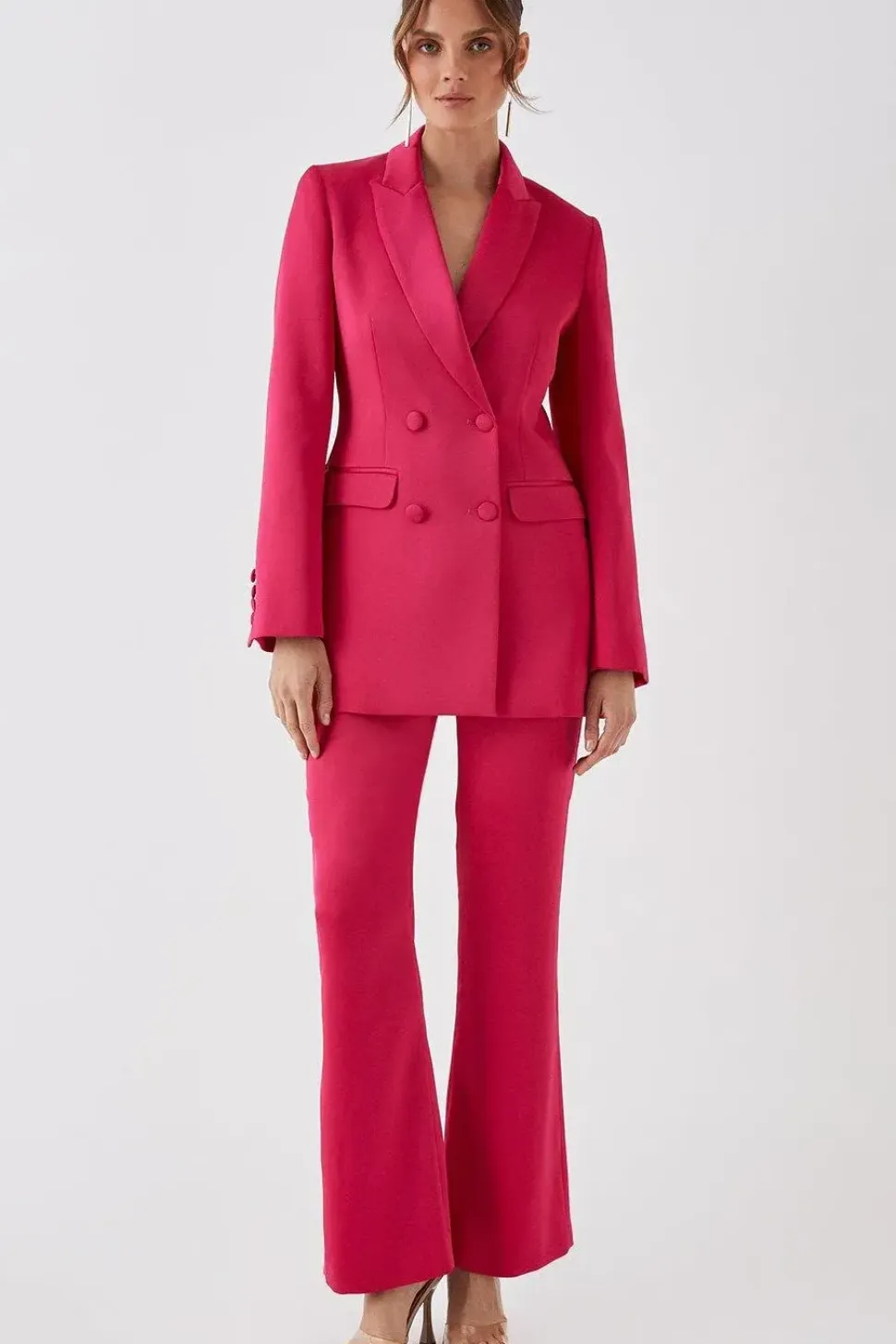 Julie Kuyath Premium Satin Double Breasted Blazer