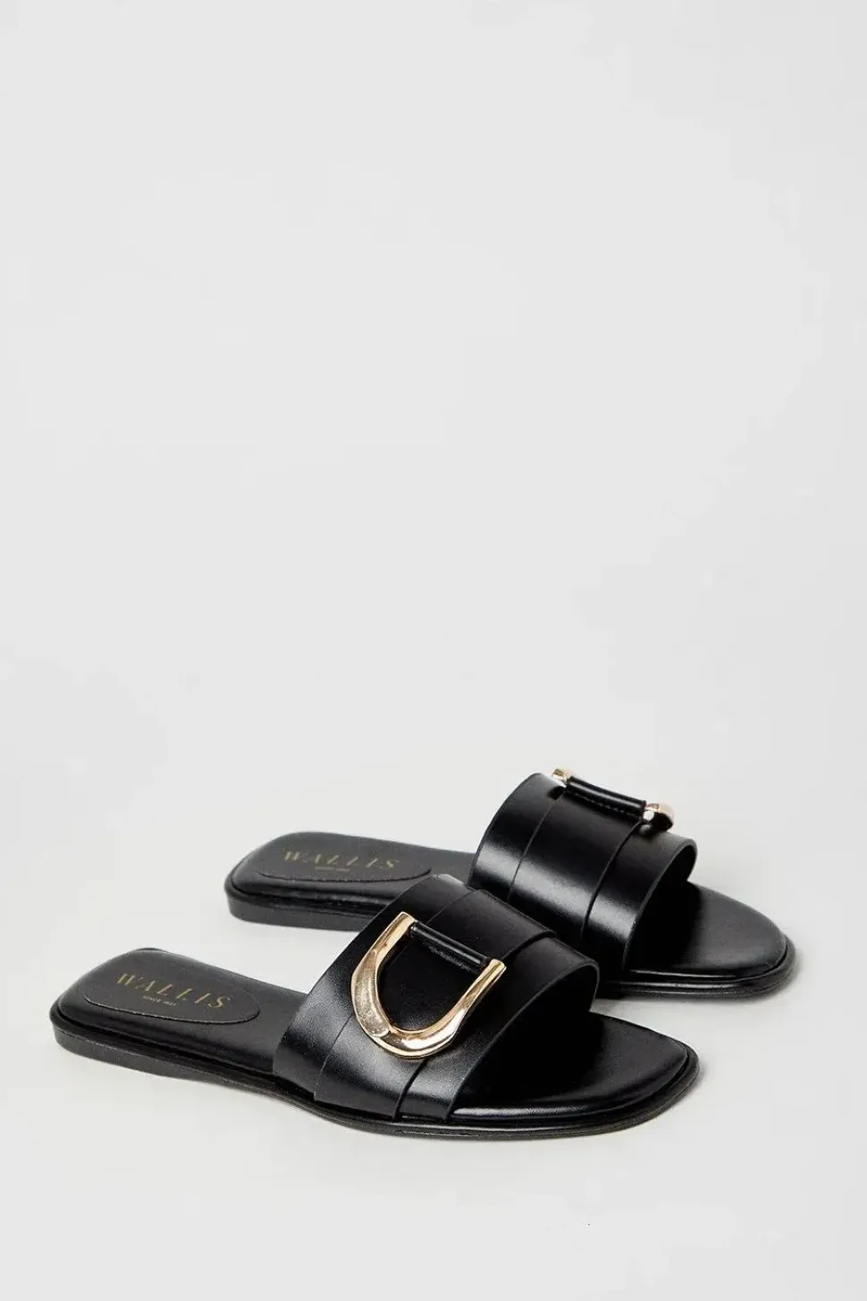 Juliette Comfort Gold Trim Detail Flat Mule Sandals