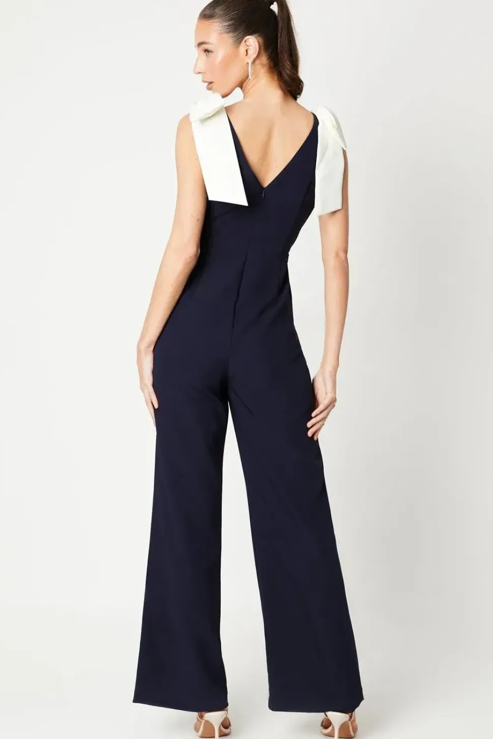 Jumpsuit With Contrast Bow Shoulders