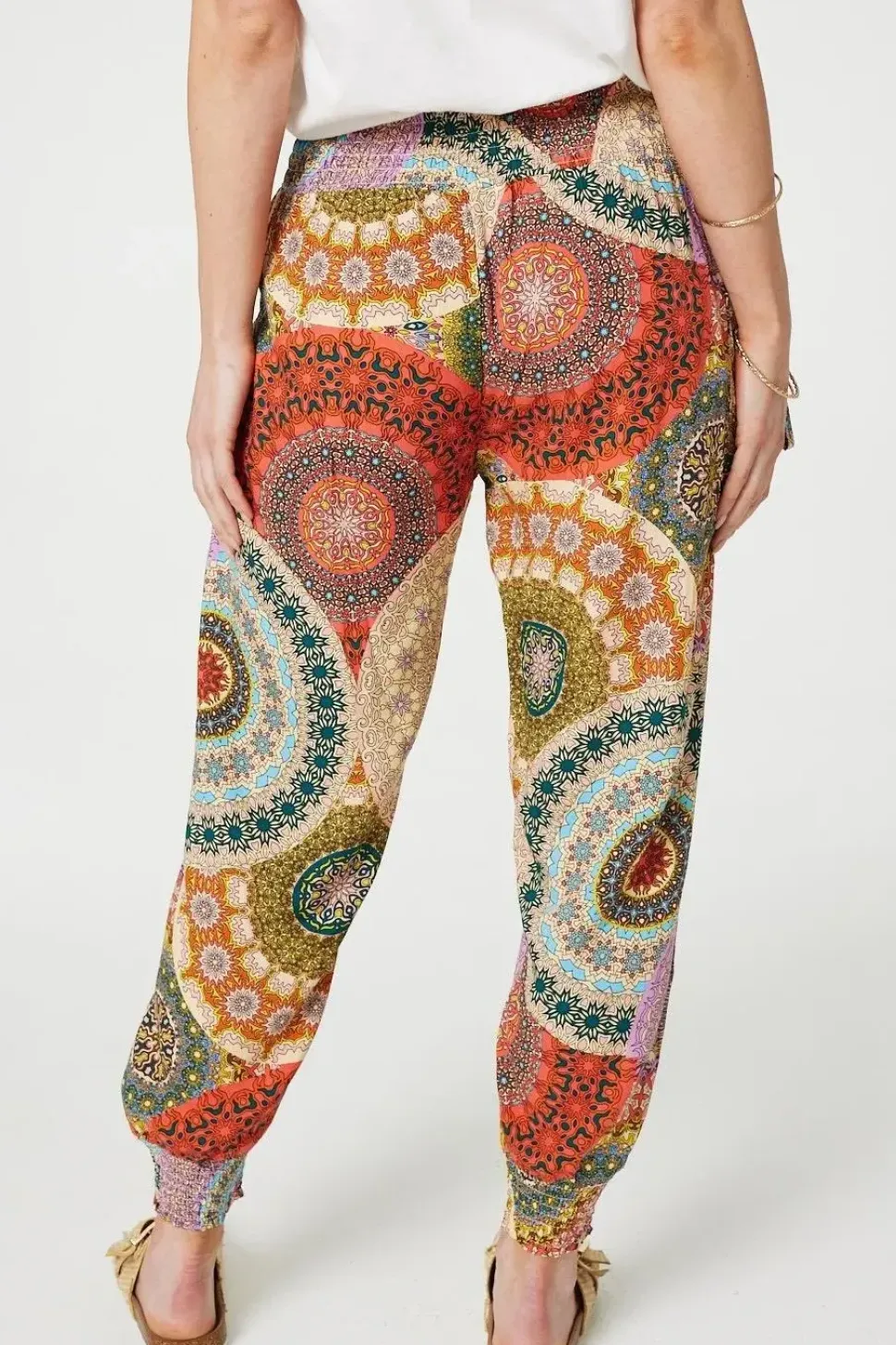Kaleidoscope Print High Rise Harem Pants