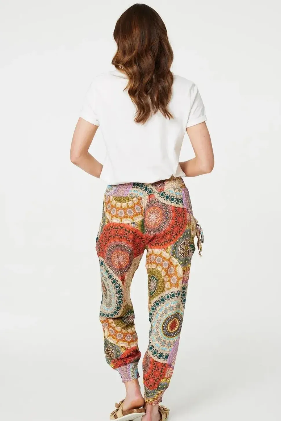 Kaleidoscope Print High Rise Harem Pants