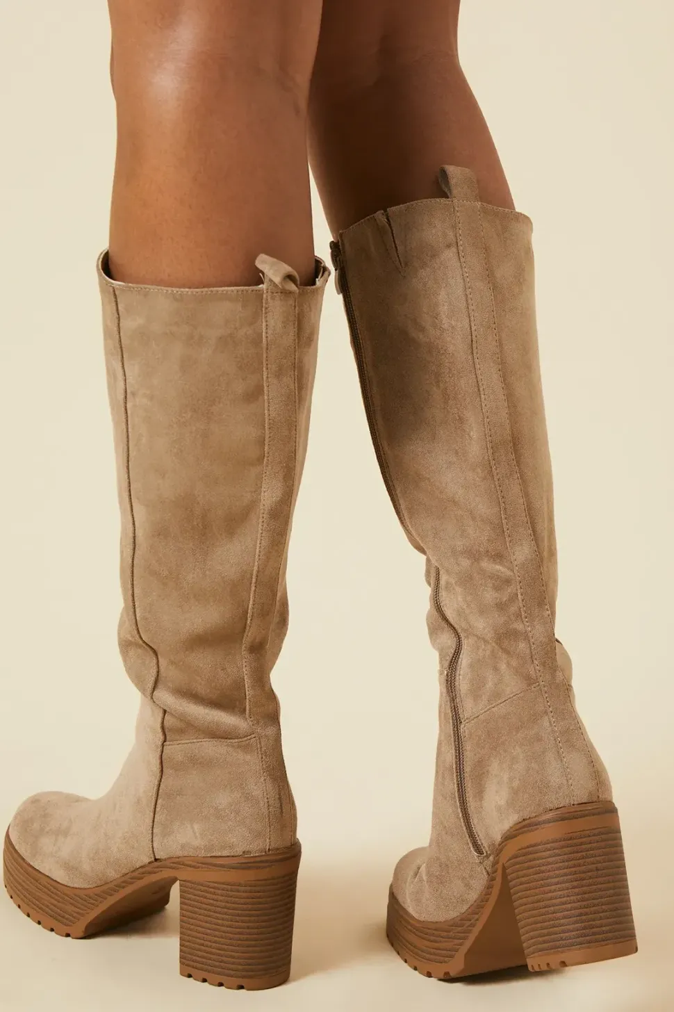 Kali Faux Suede Platform Knee Boot