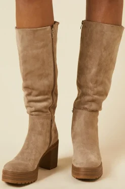 Kali Faux Suede Platform Knee Boot
