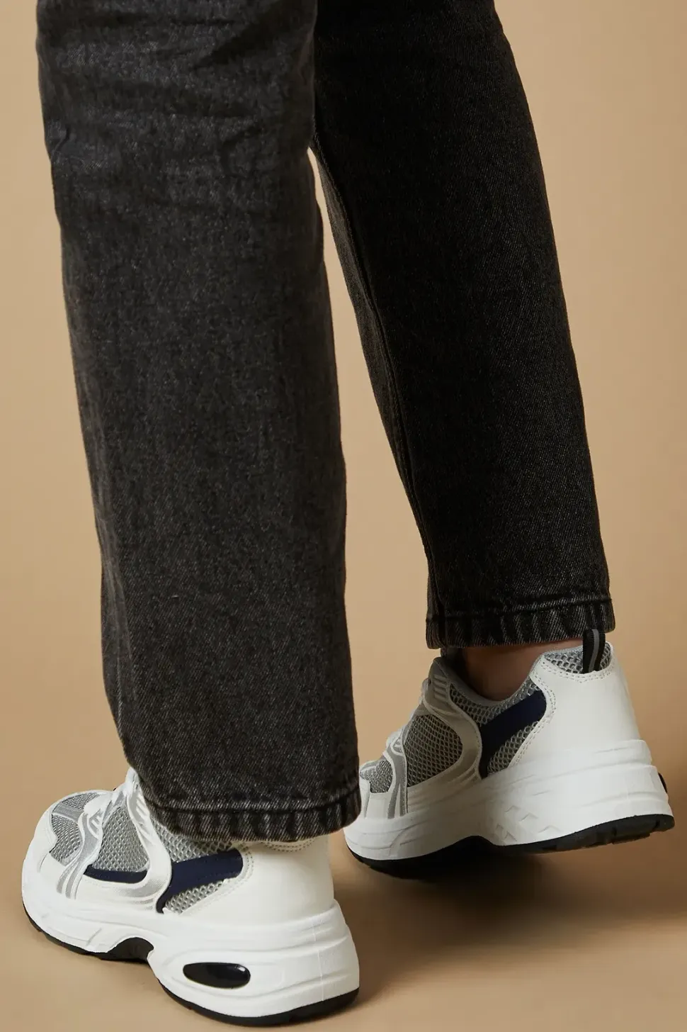 Karlie Contrast Mesh Detail Lace Up Trainers