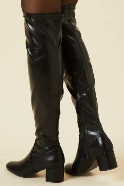 Kasmira High Block Heel Stretch Over The Knee Boot