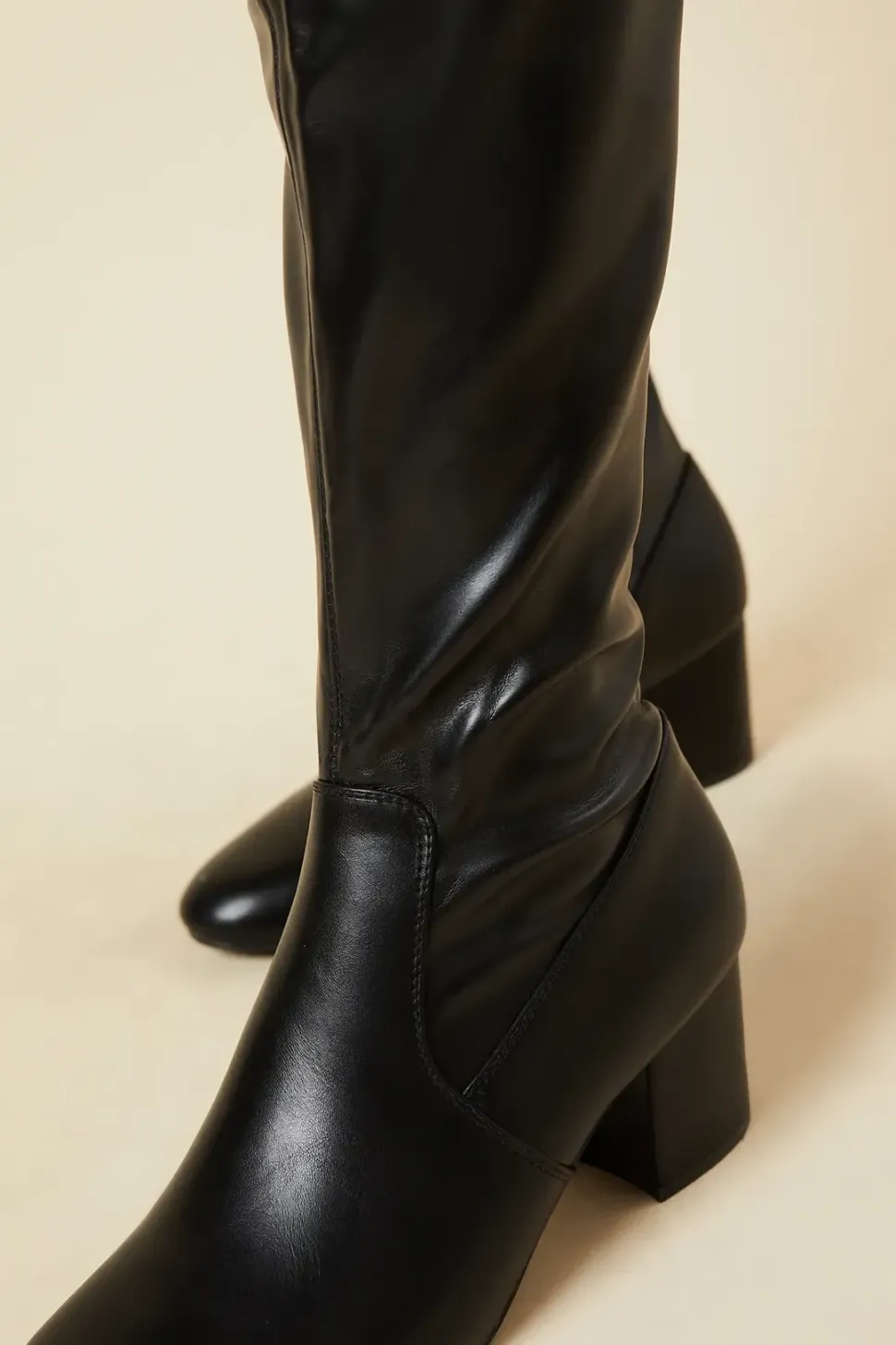 Kasmira High Block Heel Stretch Over The Knee Boot