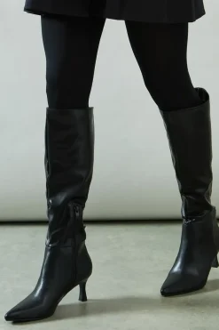 Katia Faux Leather Kitten Knee Boot