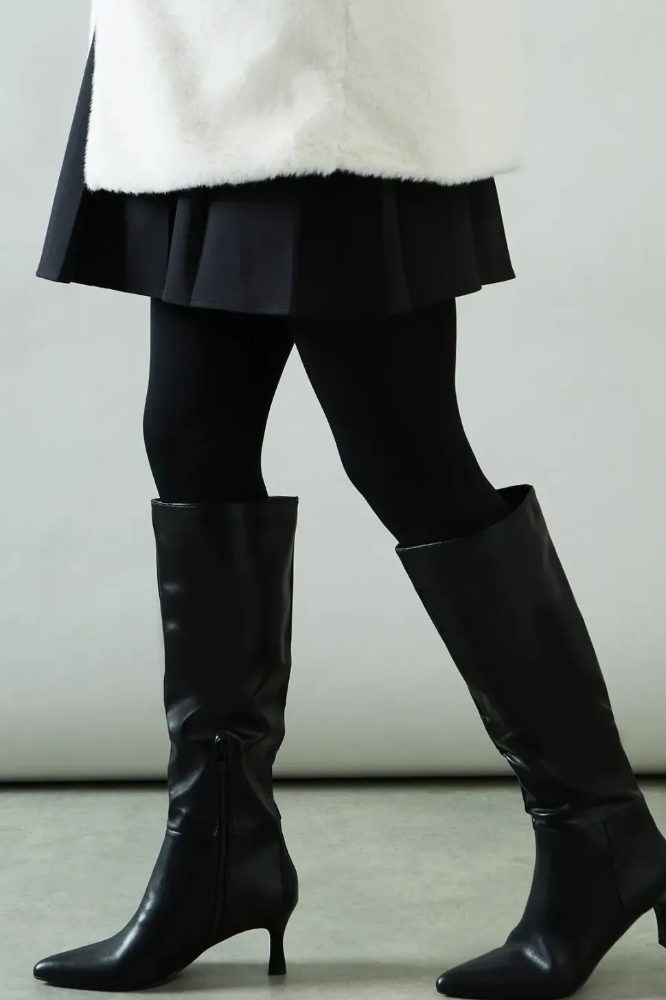 Katia Faux Leather Kitten Knee Boot