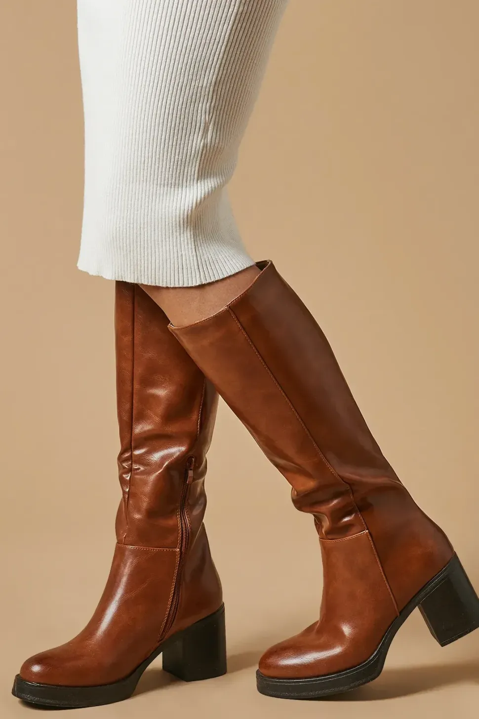 Katrina Medium Heel Platform Knee Boot