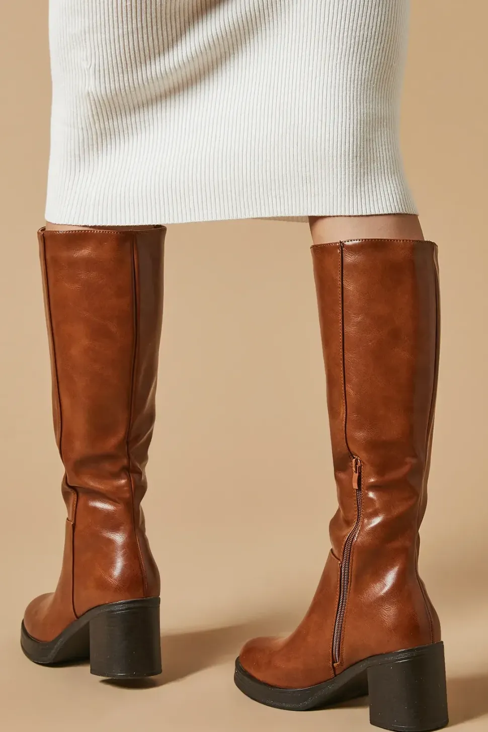 Katrina Medium Heel Platform Knee Boot