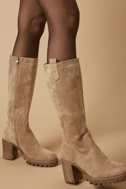 Kera Faux Suede Chunky Platform Knee Boot