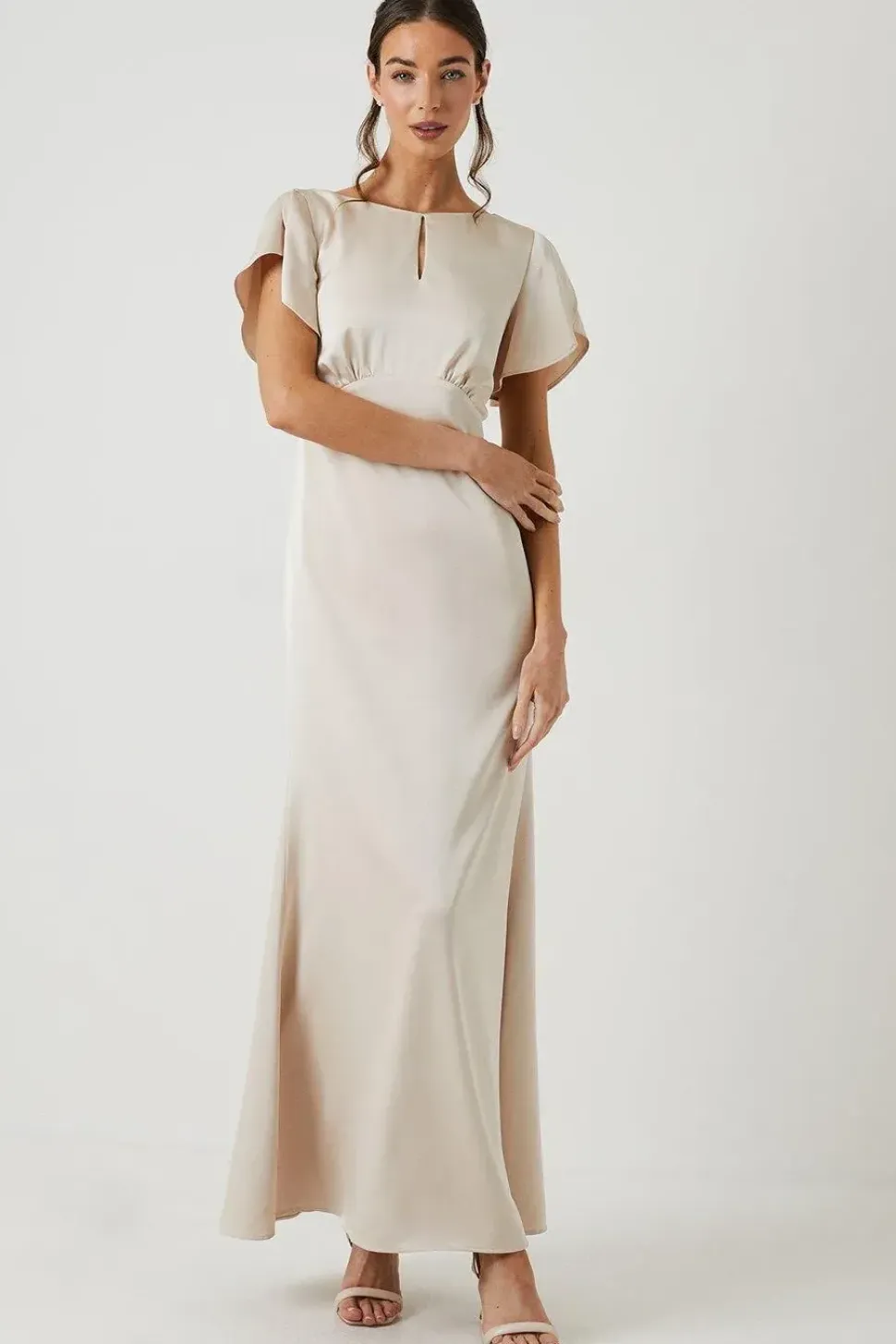 Keyhole Detail Satin Bridesmaids Dress