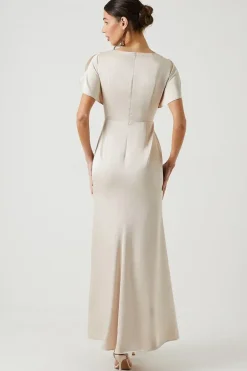 Keyhole Detail Satin Bridesmaids Dress
