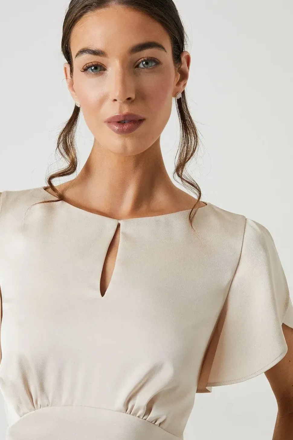 Keyhole Detail Satin Bridesmaids Dress