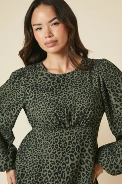 Khaki Animal Tea Blouse