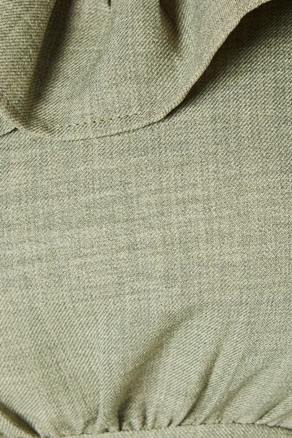Khaki Ruffle Neck Blouse