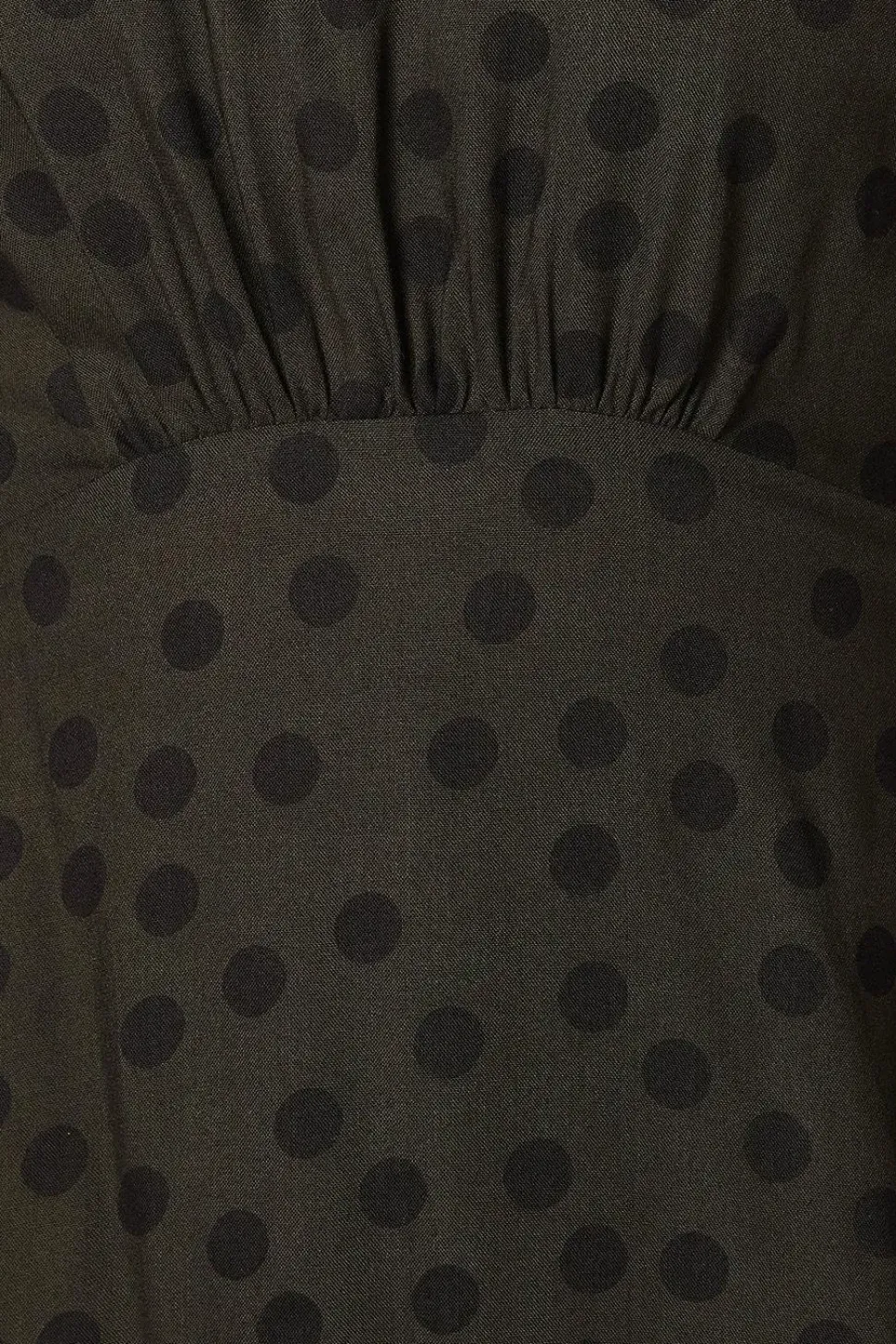 Khaki Spot Shirred Cuff Mini Dress