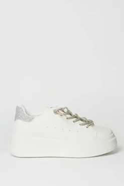 Killarney Glitter Lace Platform Trainers