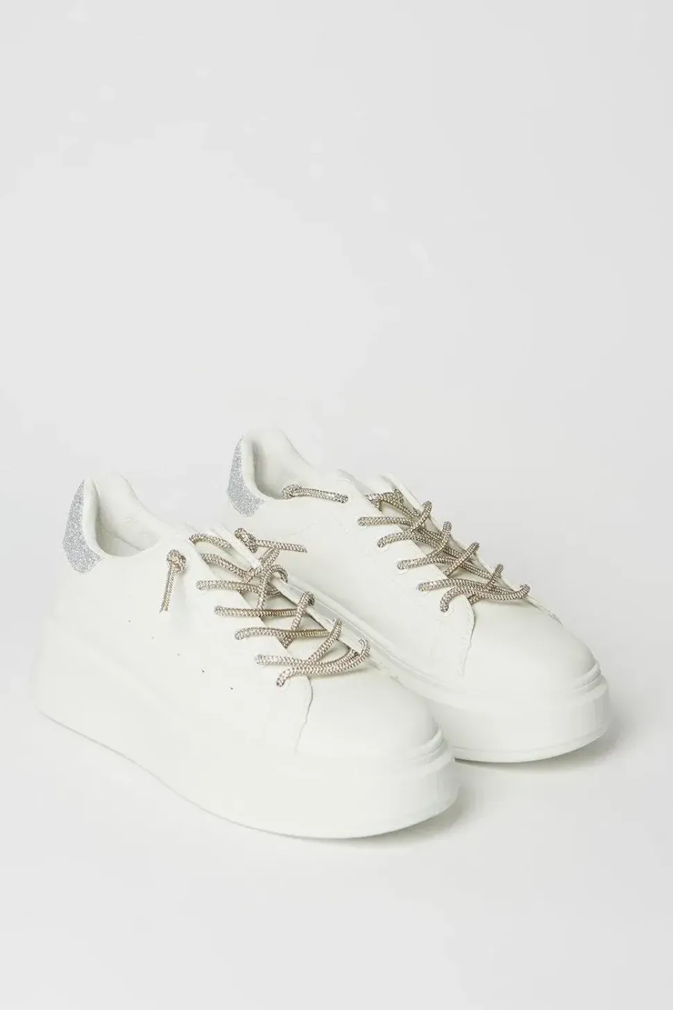 Killarney Glitter Lace Platform Trainers