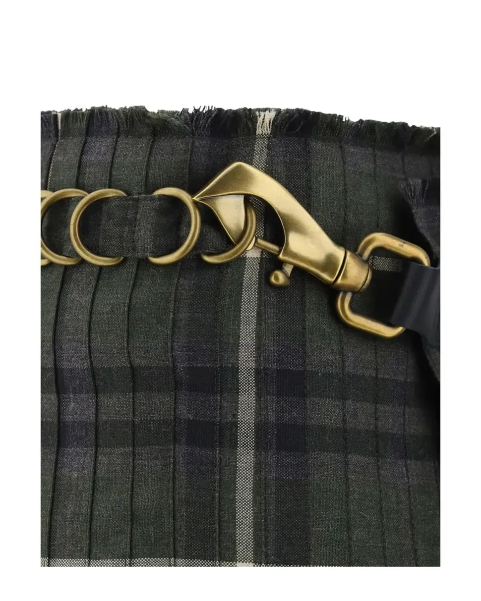 Kilt Long Skirt with Pleated Design and Archivio Check Pattern