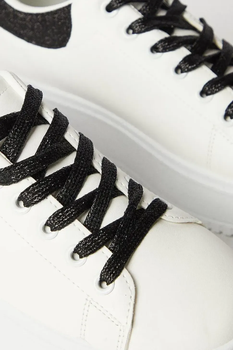 Kimmis Glitter Lace Up Platform Trainers