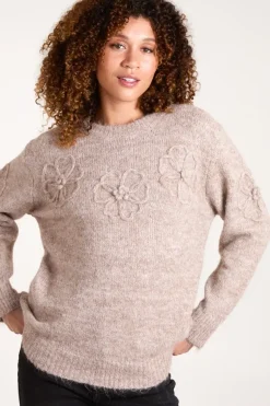 Knit Flower Embroidery Jumper