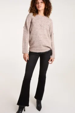 Knit Flower Embroidery Jumper